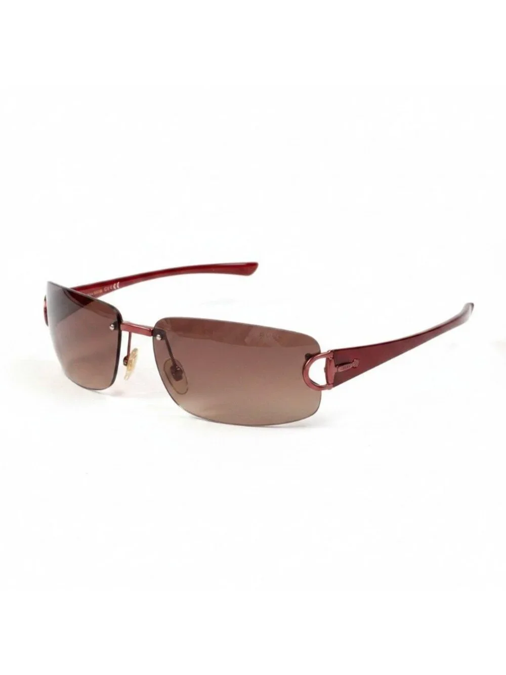 Gucci Horsebit Rimless Sunglasses Eyewear S Bordeaux